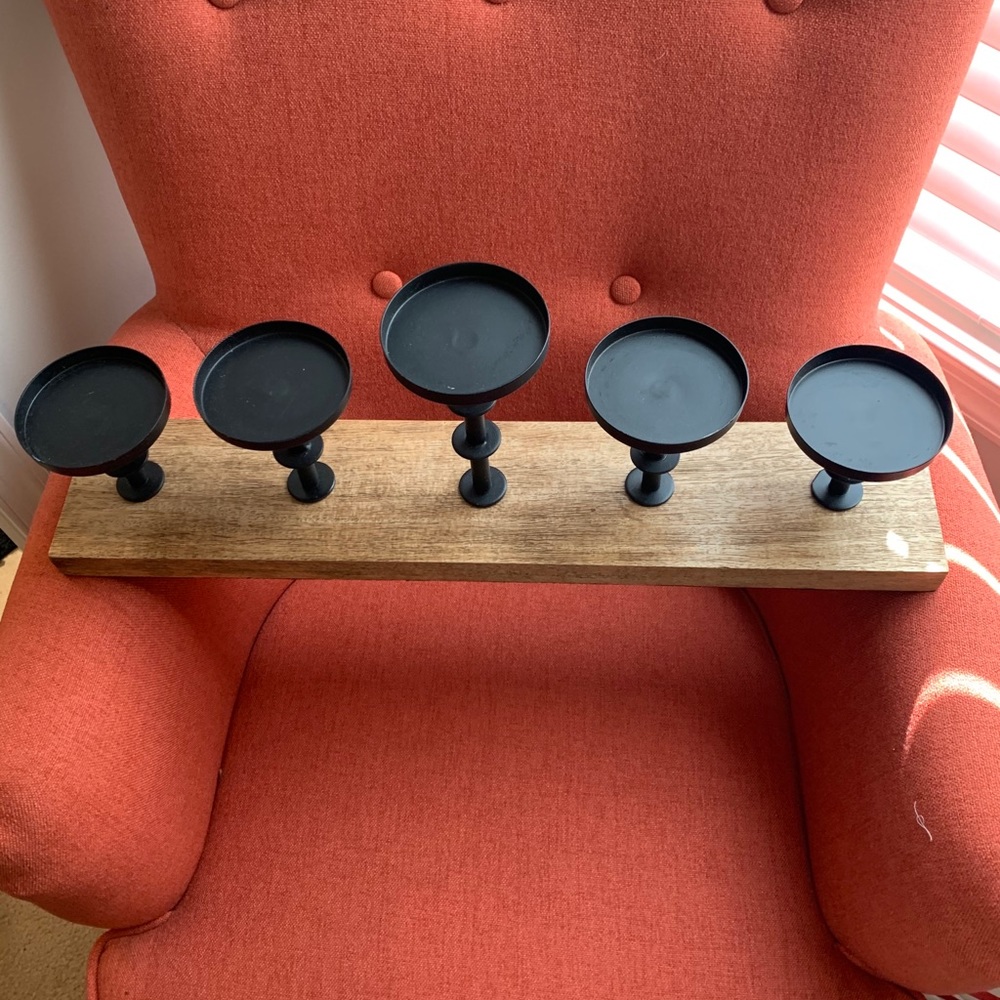 Candle Holder—Wooden and Metal